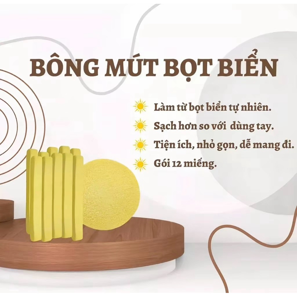 Gói 12 Miếng bông nở rửa mặt Mút bọt biển tẩy trang dạng nén bỏ túi mini tiện lợi