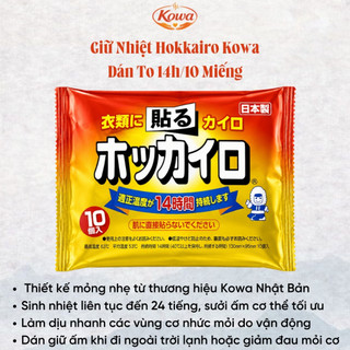 Giữ Nhiệt Cầm Tay 24h Và Dán Giữ Nhiệt Ủ Ấm Kháng Lạnh 14h Hokkairo Kowa Bịch 10m Nhật Bản SK07