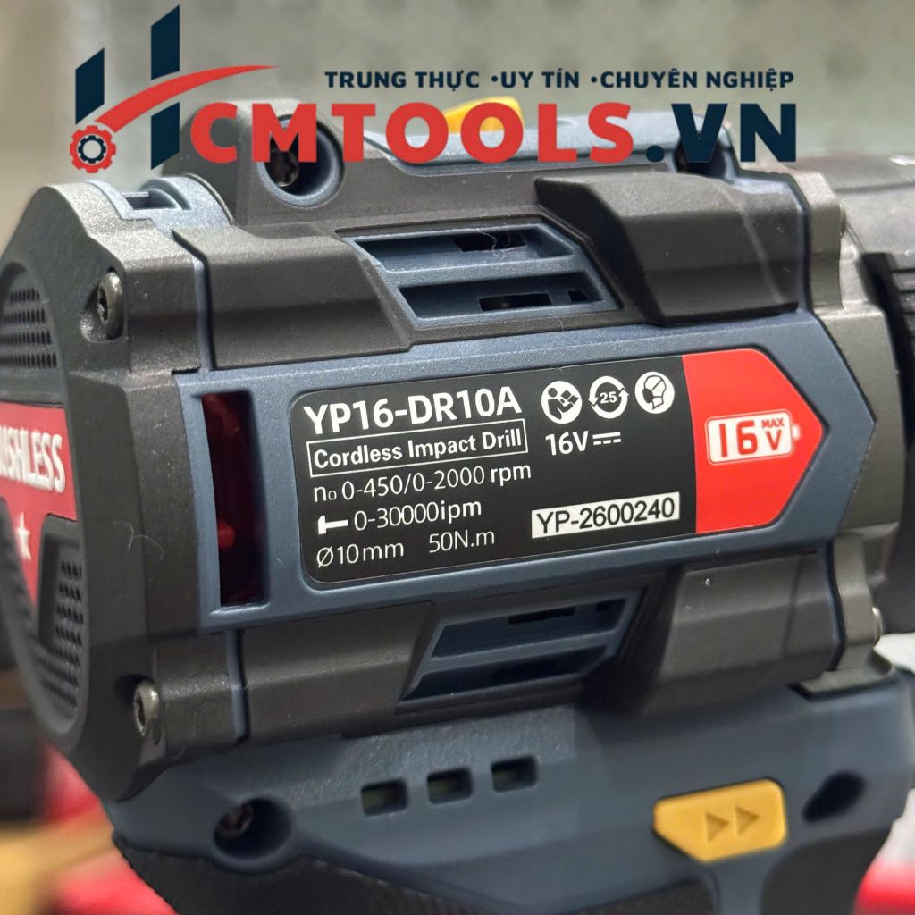 Máy Khoan Pin YUPAI YP16 DR10A 16V Đầu 10mm Không Chổi Than 3 Chức Năng Khoan Vít Búa