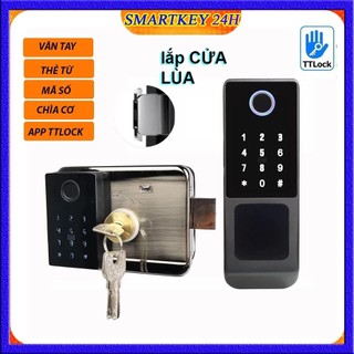 Khóa Cổng Vân Tay (1 MẶT / 2 MẶT) Chống Nước Dùng App TTlock Tiếng Việt
