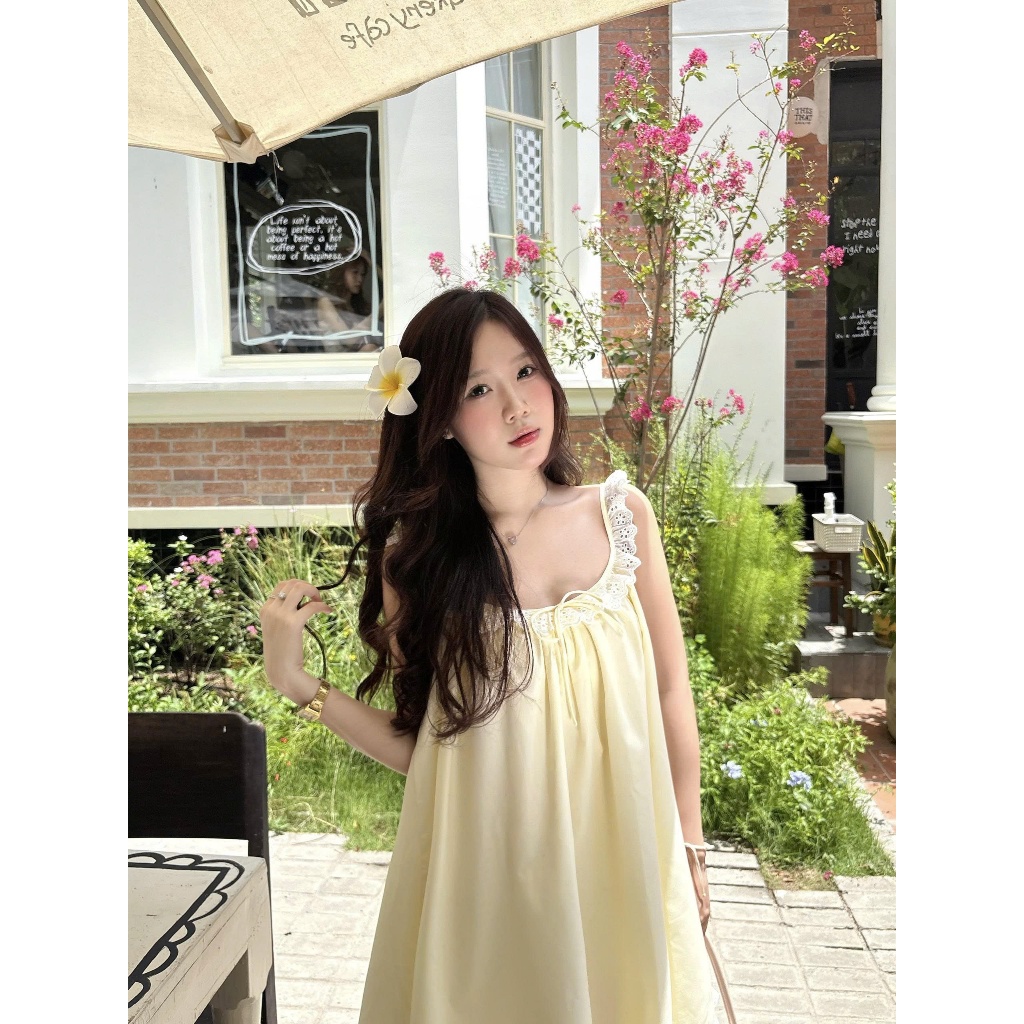 Đầm Nữ NISSTA Form Babydoll Xòe Phối Bèo Dễ Thương Mùa Hè SECODEE