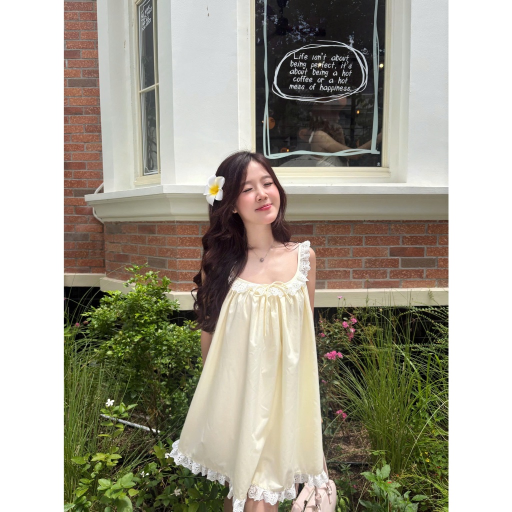 Đầm Nữ NISSTA Form Babydoll Xòe Phối Bèo Dễ Thương Mùa Hè SECODEE