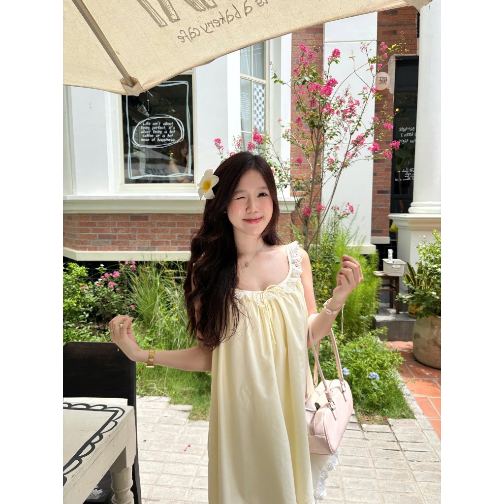 Đầm Nữ NISSTA Form Babydoll Xòe Phối Bèo Dễ Thương Mùa Hè SECODEE