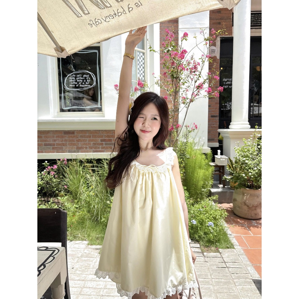Đầm Nữ NISSTA Form Babydoll Xòe Phối Bèo Dễ Thương Mùa Hè SECODEE