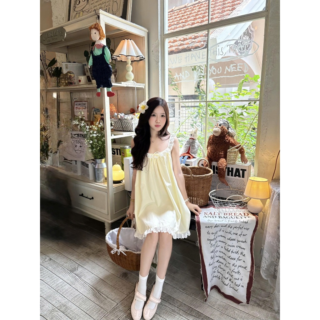 Đầm Nữ NISSTA Form Babydoll Xòe Phối Bèo Dễ Thương Mùa Hè SECODEE