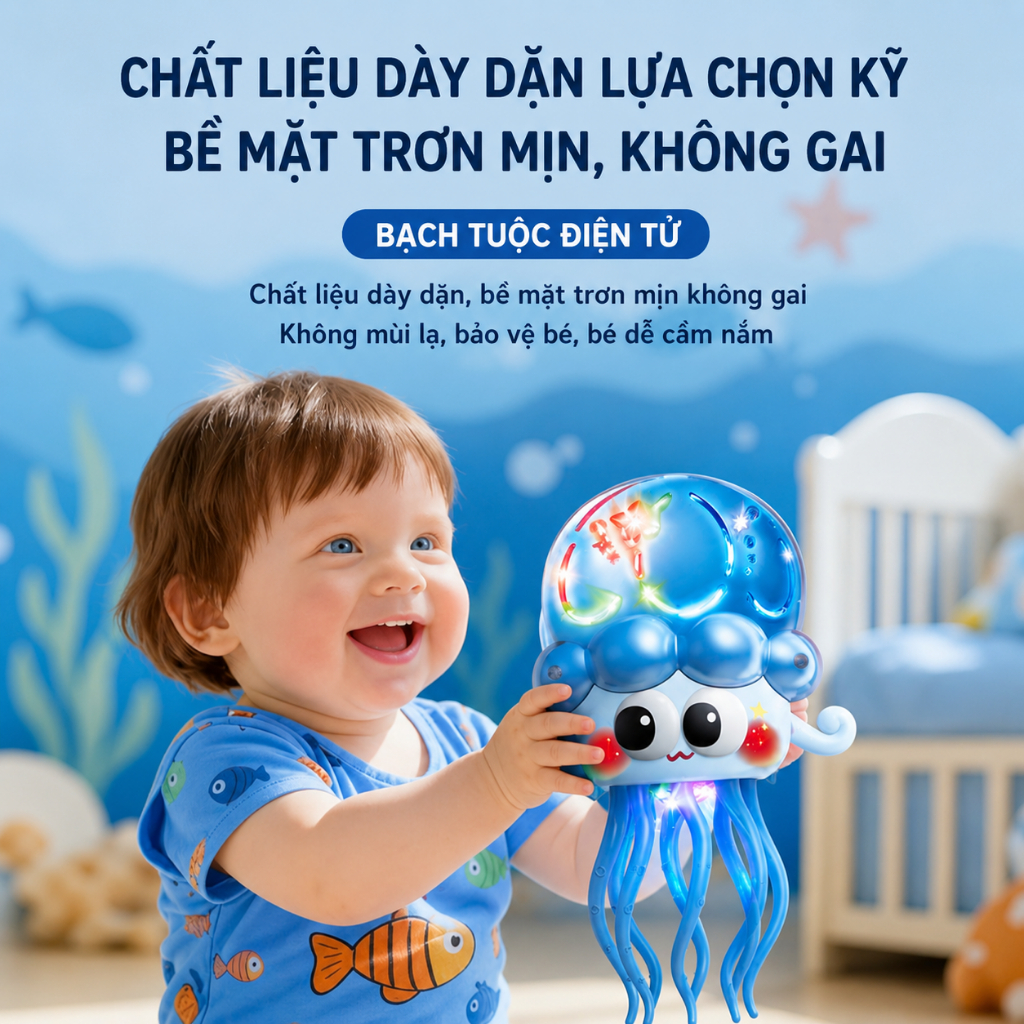 Bạch tuộc nhảy múa có nhạc và đèn đồ chơi phát sáng cho bé vui chơi giải trí trẻ em