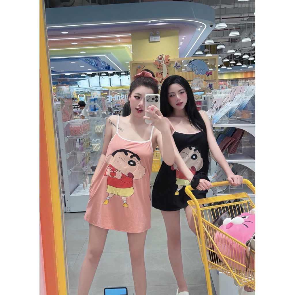 Váy 2 dây in hình mát mẻ kute cưng xỉu