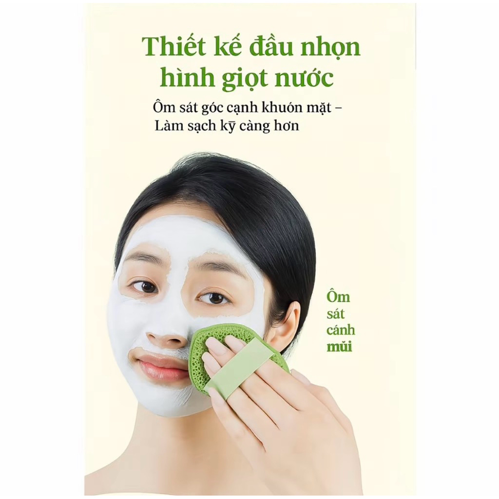 Miếng Bọt Biển Rửa Mặt Hình Giọt Nước Làm Sạch Sâu Lỗ Chân Lông