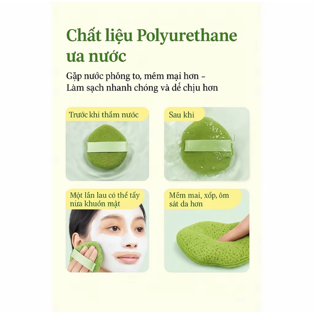 Miếng Bọt Biển Rửa Mặt Hình Giọt Nước Làm Sạch Sâu Lỗ Chân Lông