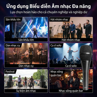 Micro Có Dây  KSM9 Hát Nhẹ, Chống Hú, Thu Âm Hay, Kèm Dây Mic Zin Dài 5m Chống Gãy Bền Bỉ.