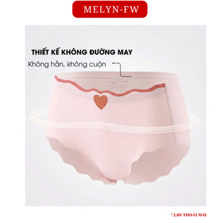 10 Quần lót nữ đúc su tim thun lạnh viền sóng MELYN-FW gợi cảm đính trái tim nhỏ, quần lót nữ chất su đúc loại 1 8335