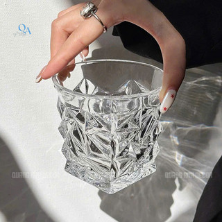 SET 6 Ly Thủy Tinh Họa Tiết ĐA GIÁC 4011L Chuyên Dụng Nhà Hàng, Quán Bar Uống ROCK, CHIVAS, WHISKY