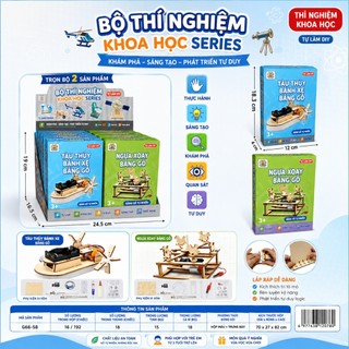 Bộ Thí Nghiệm Khoa Học DIY Bằng Gỗ Cho Bé – Đồ Chơi STEM Lắp Ráp Phát Triển Tư Duy
