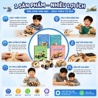 Bộ Thí Nghiệm Khoa Học DIY Bằng Gỗ Cho Bé – Đồ Chơi STEM Lắp Ráp Phát Triển Tư Duy