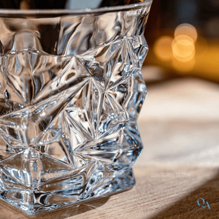 SET 6 Ly Thủy Tinh Họa Tiết ĐA GIÁC 4011L Chuyên Dụng Nhà Hàng, Quán Bar Uống ROCK, CHIVAS, WHISKY