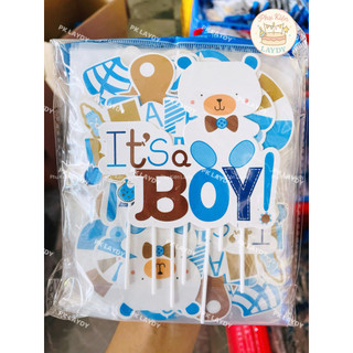 Bịch 10set giấy hình cắm em bé thôi nôi, đầy tháng, bé trai gái- trang trí bánh sinh nhật, bánh kem