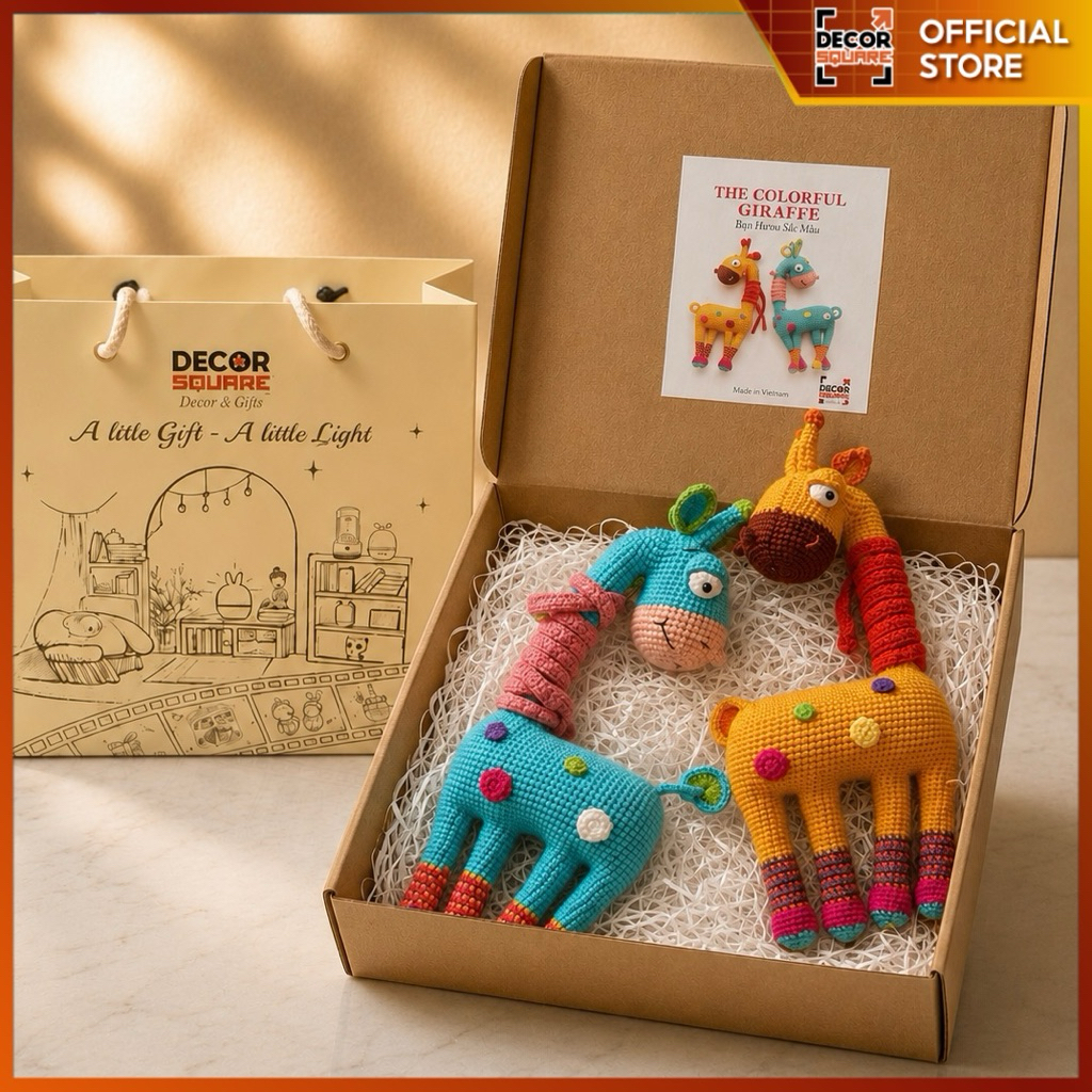 Thú Bông Len Móc Hình Hươu Sắc Màu – Đồ Chơi Handmade Việt Nam