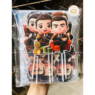 Bịch 10 set giấy cắm bánh Đại Gia, Tỷ Phú Sang Chảnh,- Phụ kiện trang trí bánh kem, bánh sinh nhật