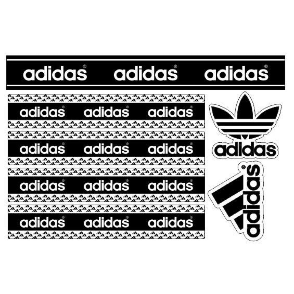 Tem dán xe Decal K1, VC mẫu ADI-DAS nhiều mầu sắc | Decal chống nước và chống phai mầu...