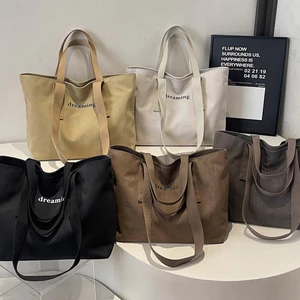 Túi vải bố canvas kiểu Hàn Quốc, túi Tote unisex, túi đi làm, đi học, túi đeo vai nữ, túi dung tích lớn_Bagshouse