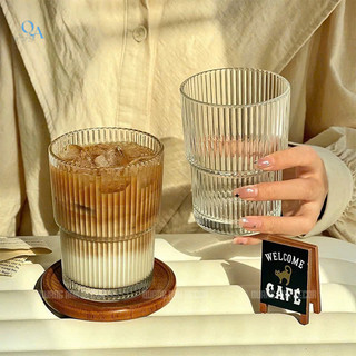 SET 6 Ly Thủy Tinh VÂN SỌC 2 TẦNG 420ML Chịu Nhiệt | Cốc Uống Matcha Latte, Cacao Phong Cách VINTAGE
