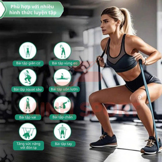 Bộ Dây Kháng Lực Dây Trợ Lực Powerband Tập Gym, Tập Tay, Chân, Toàn Thân, Đàn Hồi Trợ Lực Kéo Xà