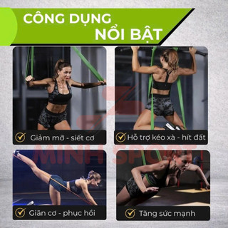 Bộ Dây Kháng Lực Dây Trợ Lực Powerband Tập Gym, Tập Tay, Chân, Toàn Thân, Đàn Hồi Trợ Lực Kéo Xà
