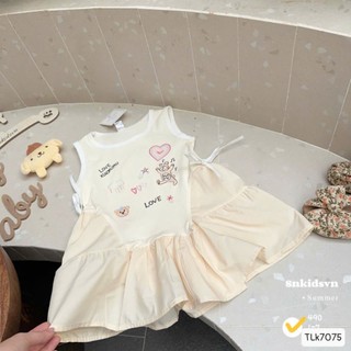 Đầm xoè công chúa sát nách hình in mini - Lựa chọn hoàn hảo cho gái yêu size 9-33kg