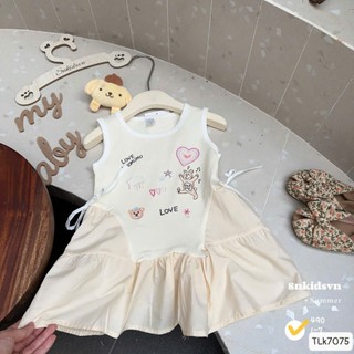 Đầm xoè công chúa sát nách hình in mini - Lựa chọn hoàn hảo cho gái yêu size 9-33kg