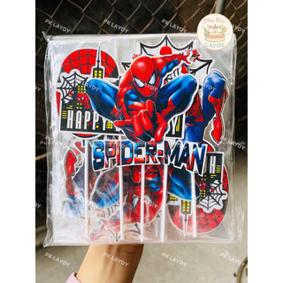 Bịch 10 Set Giấy Cắm Siêu Nhân Nhện, Spiderman- Trang Trí Bánh Kem Cho Bé Trai