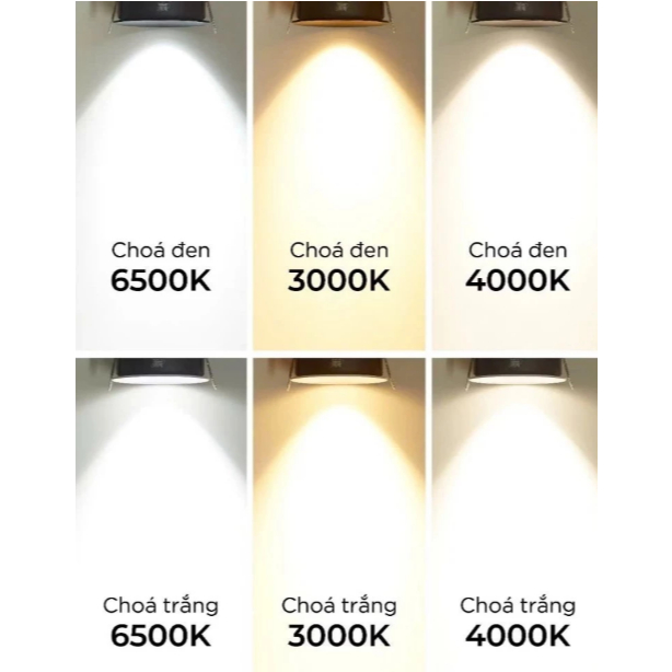 Đèn Spotlight Âm Trần Chông Chói 7W- 12W Khoét Lỗ 75mm góc chiếu 25° trang trí phòng khách phòng ngủ hành lang lối đi