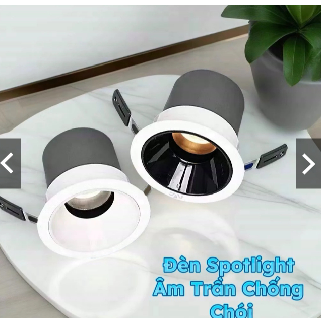 Đèn Spotlight Âm Trần Chông Chói 7W- 12W Khoét Lỗ 75mm góc chiếu 25° trang trí phòng khách phòng ngủ hành lang lối đi
