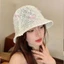 Nón Len Móc Nơ Vintage Hàn Quốc – Mũ Bucket Đan Tay Dễ Thương Cho Nữ