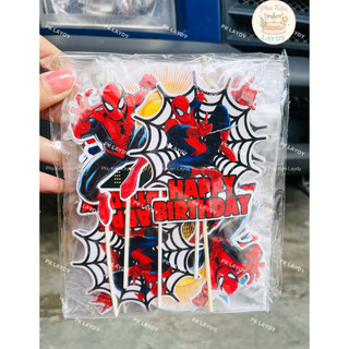 Bịch 10 Set Giấy Cắm Siêu Nhân Nhện, Spiderman- Trang Trí Bánh Kem Cho Bé Trai