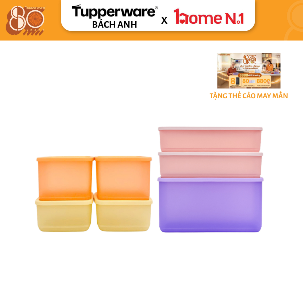 [TUP80] Bộ 7 hộp trữ mát Tupperware Cubix Square và Rectangle - Bảo ...