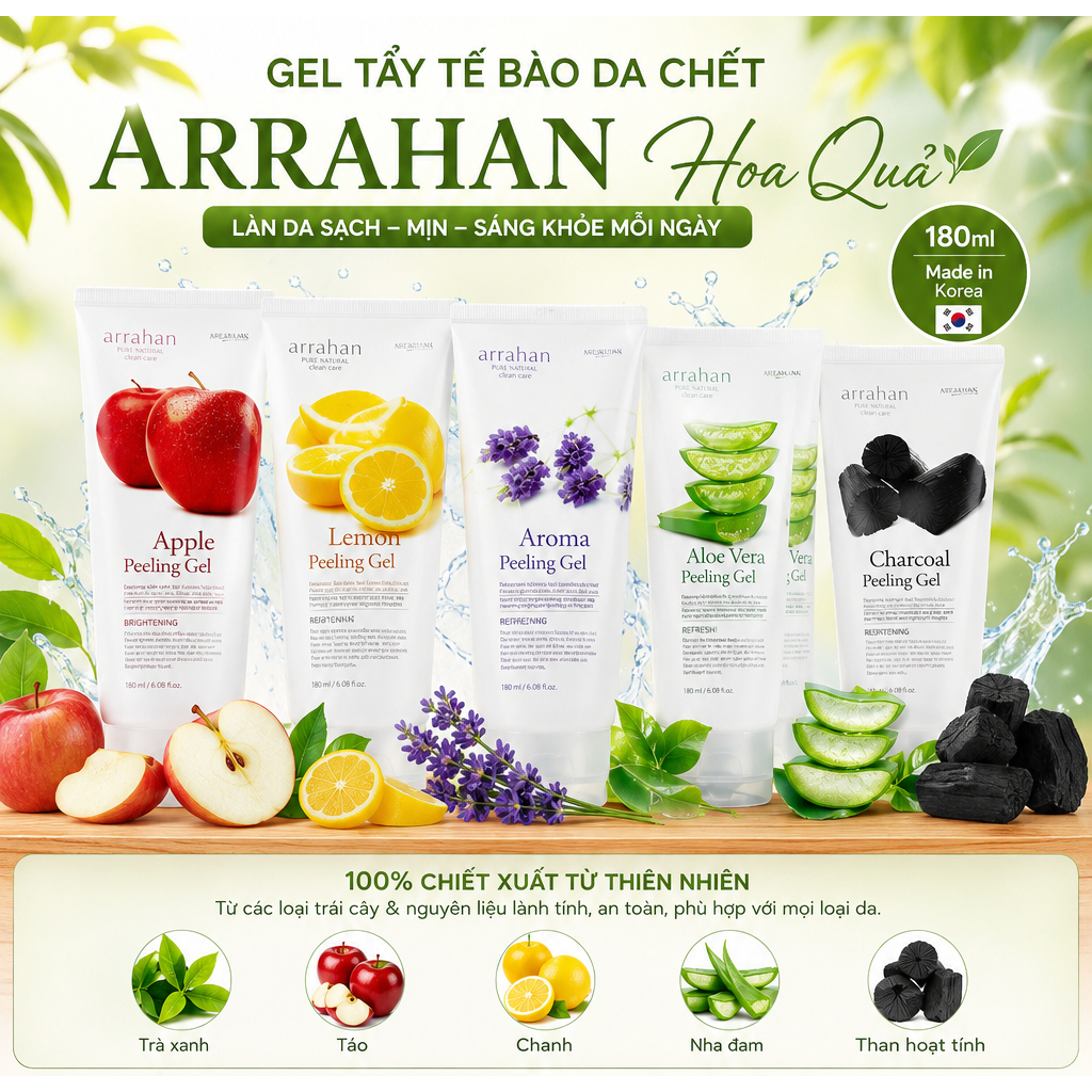 [Chính Hãng] Gel tẩy tế bào chết, dưỡng trắng da Arrahan - 1 Tuýp