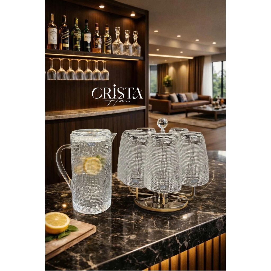 FULL BỘ VÂN LƯỚI TRẮNG THỦY TINH CAO CẤP - CRISTA HOME CHÍNH HÃNG
