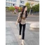 Áo Sơ Mi Kẻ Dài Tay Phối Gile Croptop, Áo Nữ Phối Layer Phong Cách Hàn Quốc Thanh Lịch Công Sở Đi Chơi