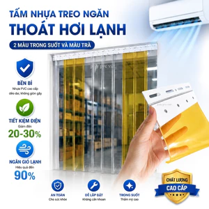 Rèm 1m7 - 3m4 PVC Ngăn Lạnh dày 2mm trong suốt và màu trà - Cắt Theo Yêu Cầu