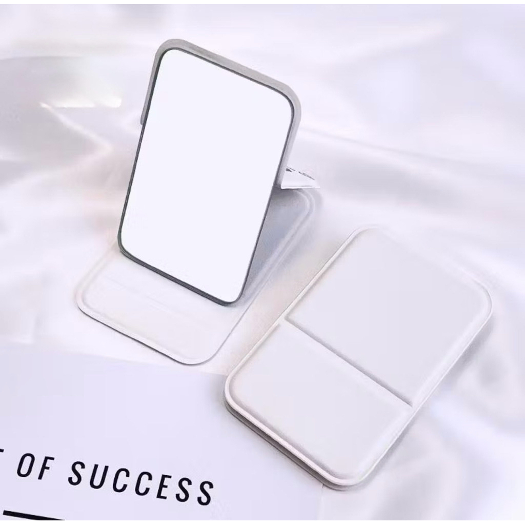 Gương trang điểm gấp mini bằng da PU chống thấm nước, độ nét cao, dễ mang theo