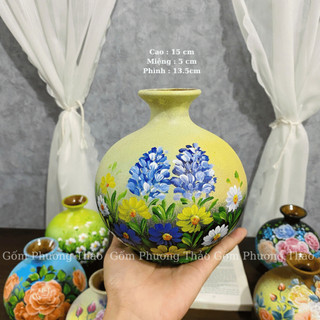 ( XẢ KHO) Bình Hoa Hút Lộc Vẽ Tay Thủ Công Bát Tràng