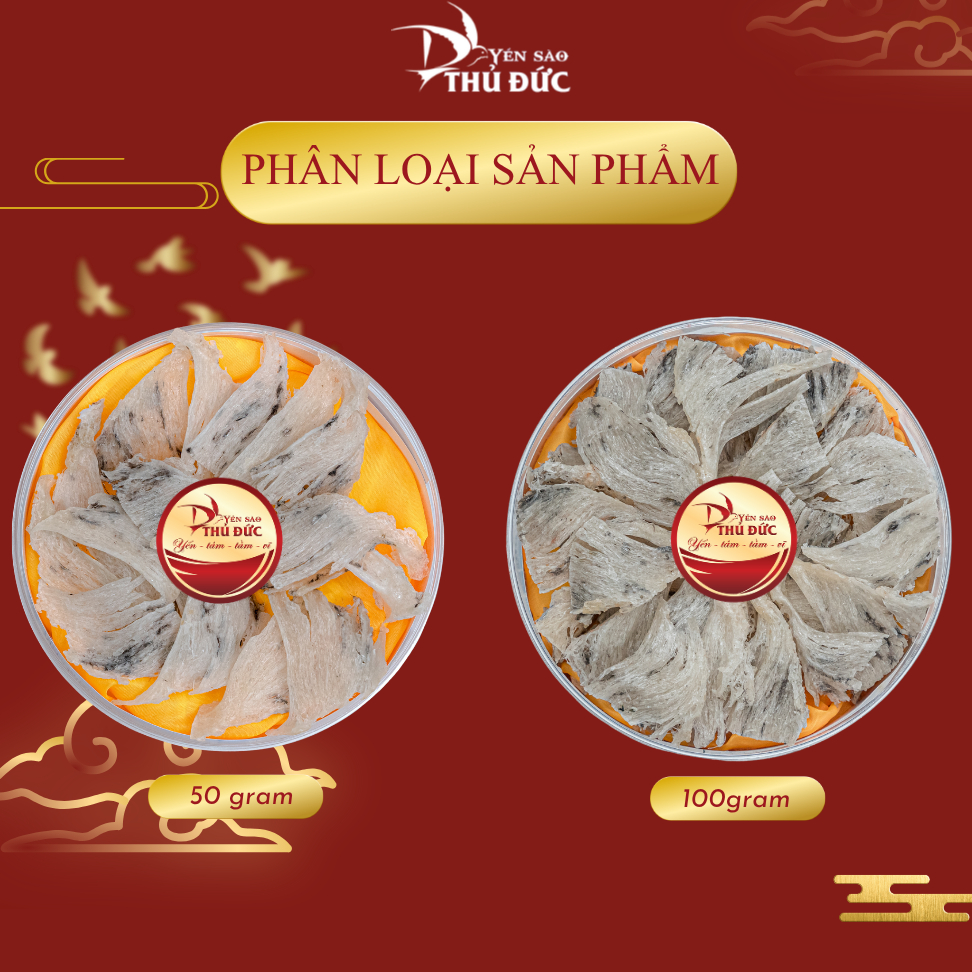 Chân Yến Thô Rìa Cồ Già Gân Yến Sào Thủ Đức - Chân Tổ Yến Thô To Siêu Giòn Dai (Hộp Tiết Kiệm 50g/100g) - TYSCSL