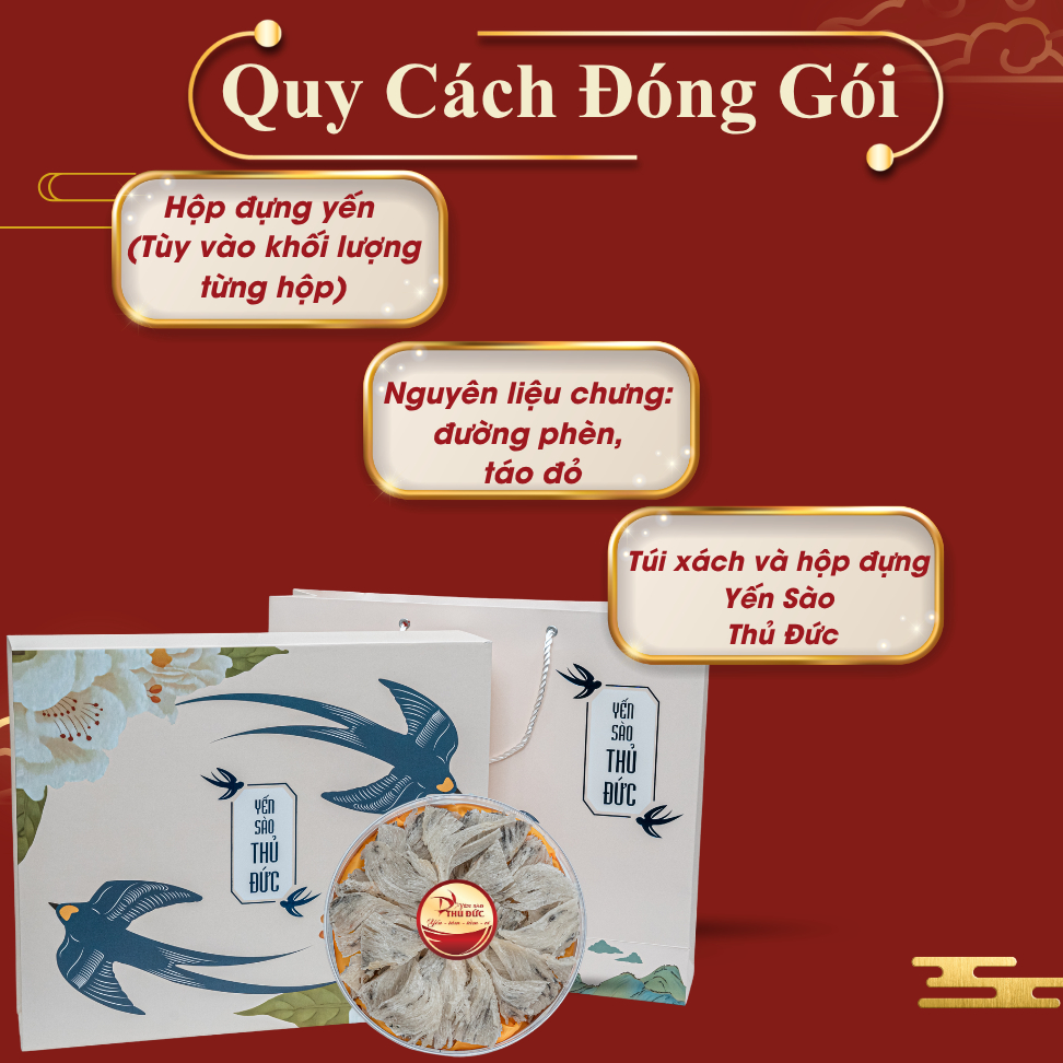Chân Yến Thô Rìa Cồ Già Gân Yến Sào Thủ Đức - Chân Tổ Yến Thô To Siêu Giòn Dai (Hộp Tiết Kiệm 50g/100g) - TYSCSL