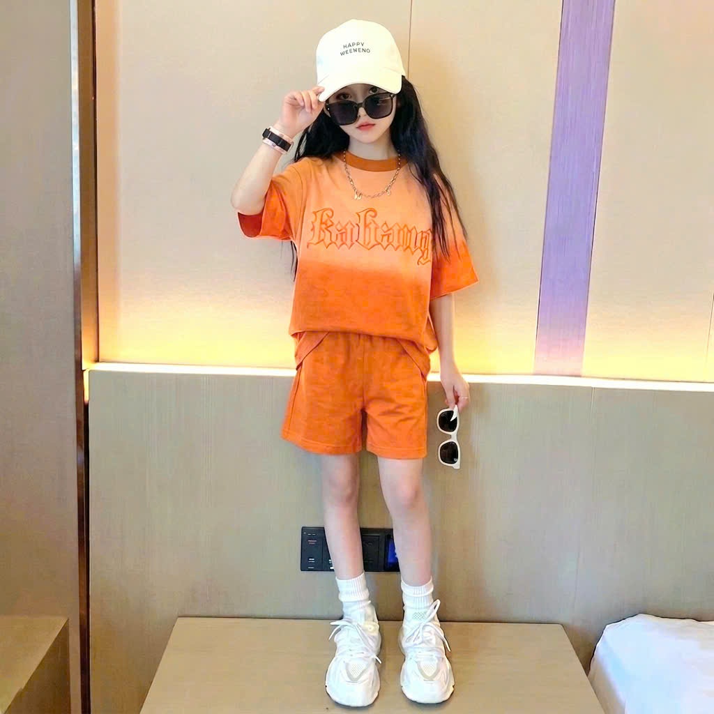 Sét quần áo size đại đi chơi cho bé gái,in loang trắng,chất vải cotton thấm hút mồ hôi thoải mái cho bé.M86