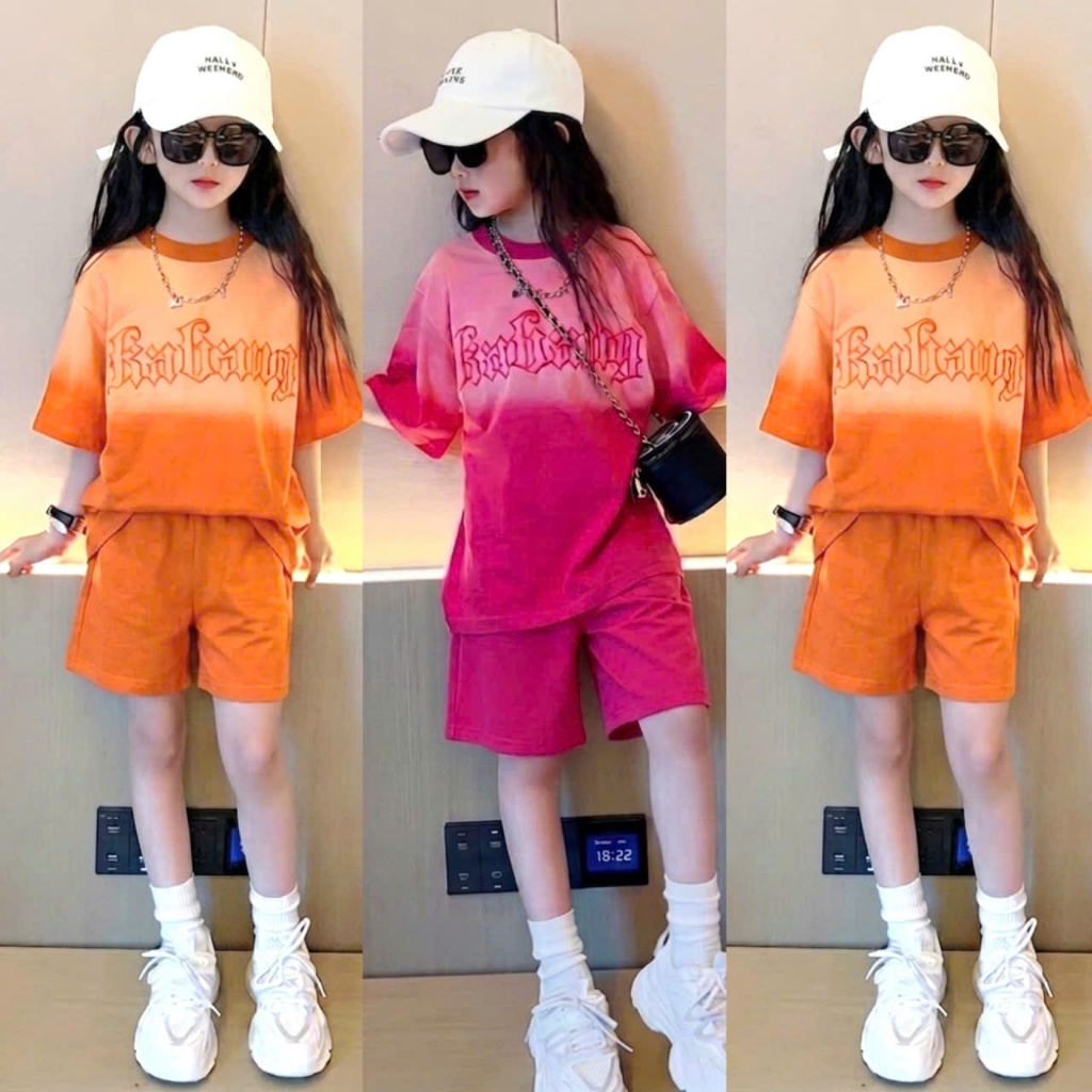 Sét quần áo size đại đi chơi cho bé gái,in loang trắng,chất vải cotton thấm hút mồ hôi thoải mái cho bé.M86
