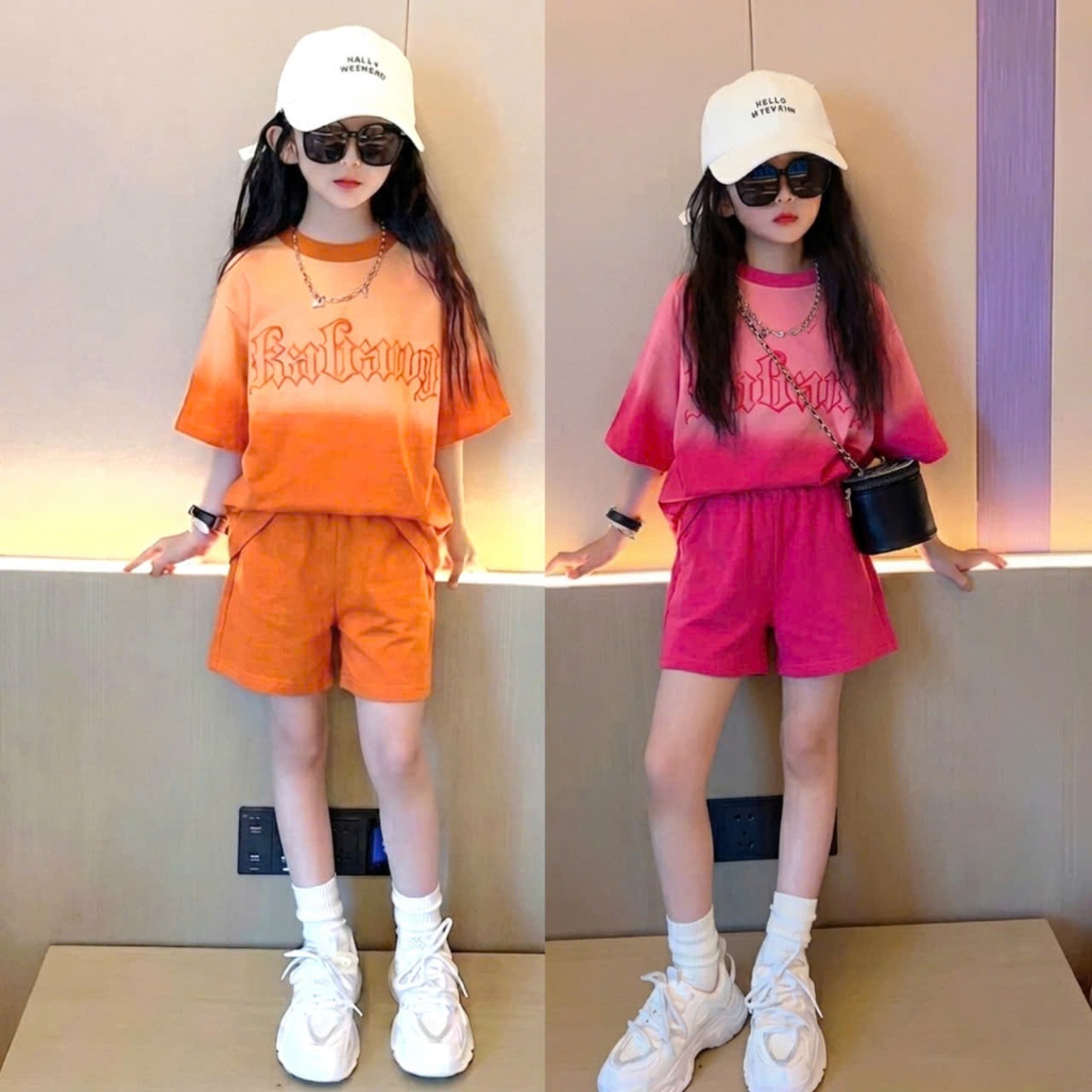 Sét quần áo size đại đi chơi cho bé gái,in loang trắng,chất vải cotton thấm hút mồ hôi thoải mái cho bé.M86