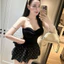 Sét áo cúp xoắn chất borip + cv kate chấm bi có lót quần trời trang