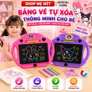 Bảng Vẽ Từ Tính Cho Bé Kuromi My Melody – Bảng Viết Xóa Tự Động Kèm Bút Từ