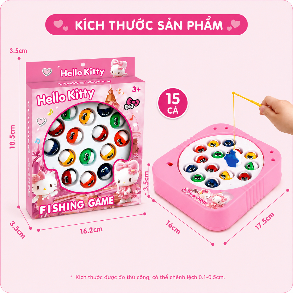 Đồ Chơi Câu Cá Hoạt Hình Cho Bé Có Nhạc – Bộ 15 Cá Kèm 2 Cần Câu Phát Triển Tư Duy