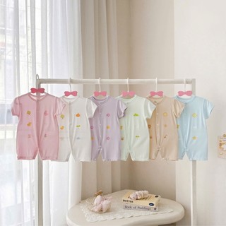 Bộ Body Liền Thân Cộc Tay Cotton Mềm Mịn Cho Bé Sơ Sinh Họa Tiết Dễ Thương Mặc Hè Size 3-9kg